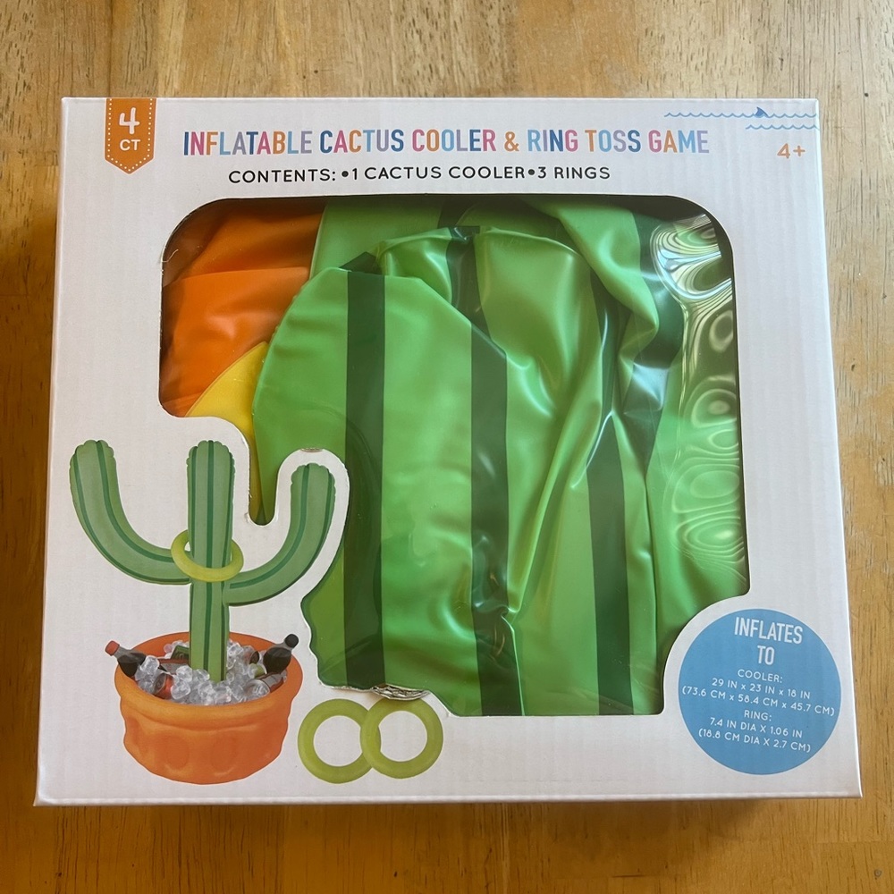 Inflatable Cactus Cooler & Ring Toss Game
